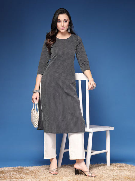 Women Striped Straight Kurta