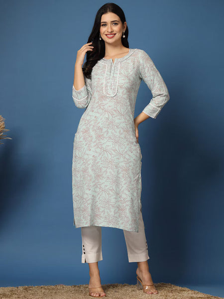 Women Floral Straight Kurta