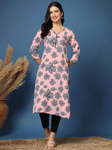 Women Floral Straight Kurta