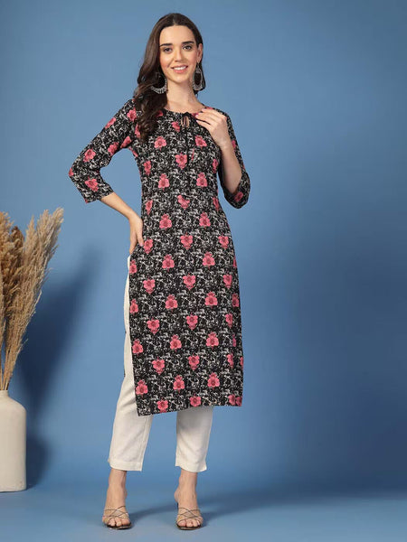 Women Floral Straight Kurta
