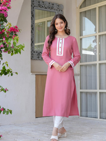 Women's  Stylish Straight Rayon Kurta