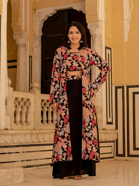 Floral Skirt-Suit Set