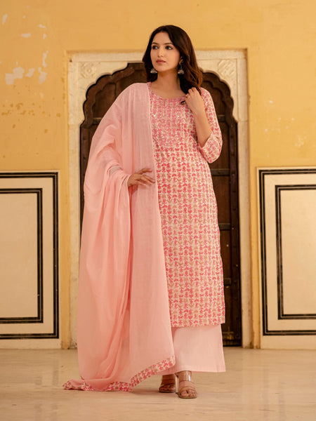 Women Floral Straight Kurta Set