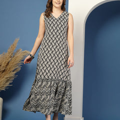 Women's Printed Fit & Flare Dress
