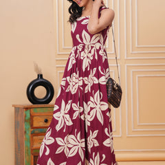 Women's Floral Print Fit & Flare Dress