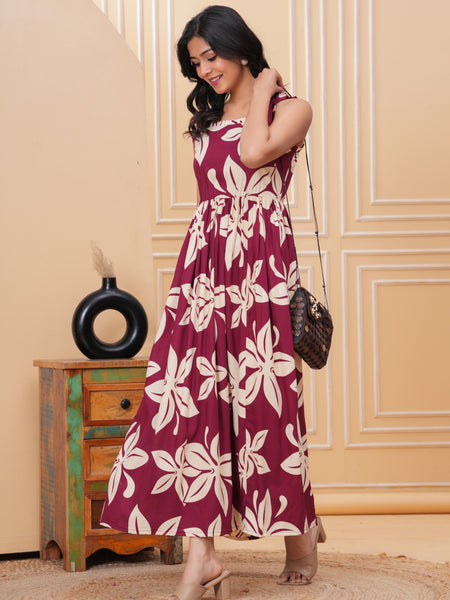 Women's Floral Print Fit & Flare Dress