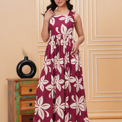 Women's Floral Print Fit & Flare Dress