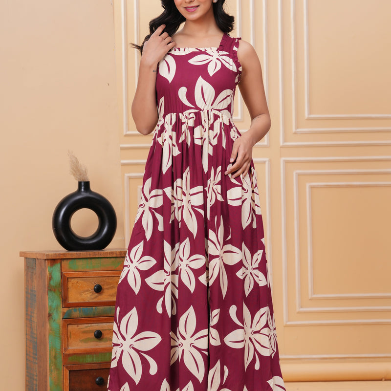 Women's Floral Print Fit & Flare Dress