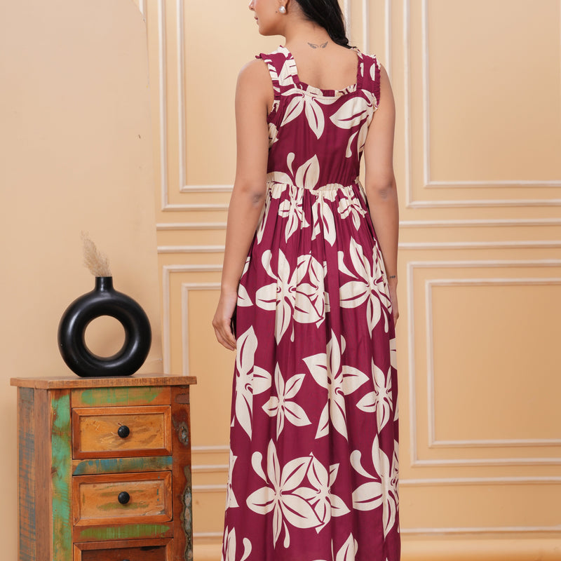 Women's Floral Print Fit & Flare Dress
