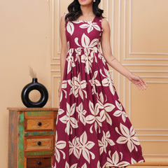 Women's Floral Print Fit & Flare Dress