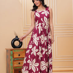 Women's Floral Print Fit & Flare Dress