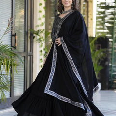 Women Flared Lehenga & Choli with Dupatta