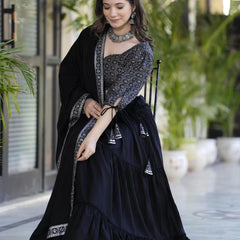 Women Flared Lehenga & Choli with Dupatta