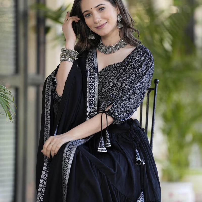 Women Flared Lehenga & Choli with Dupatta