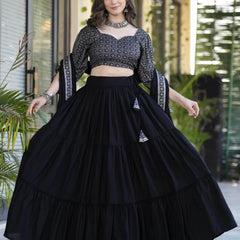 Women Flared Lehenga & Choli with Dupatta