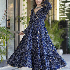 Women Printed Anarkali Kurta Suit Set