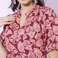 Women Floral Print Tiered Dress
