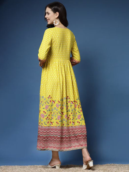 Floral Print Flared Kurta