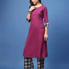 Women Straight Kurta Palazzo Set