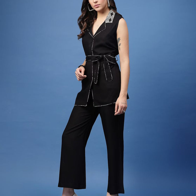 Women 2-Piece Co-Ord Set with Tie-Up Knot