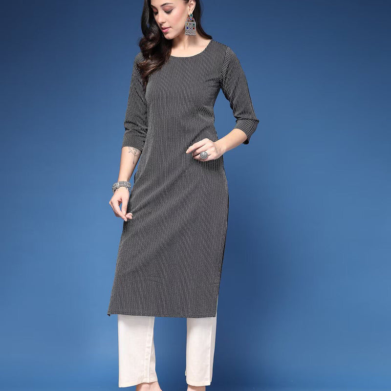 Women Striped Straight Kurta