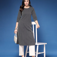 Women Striped Straight Kurta