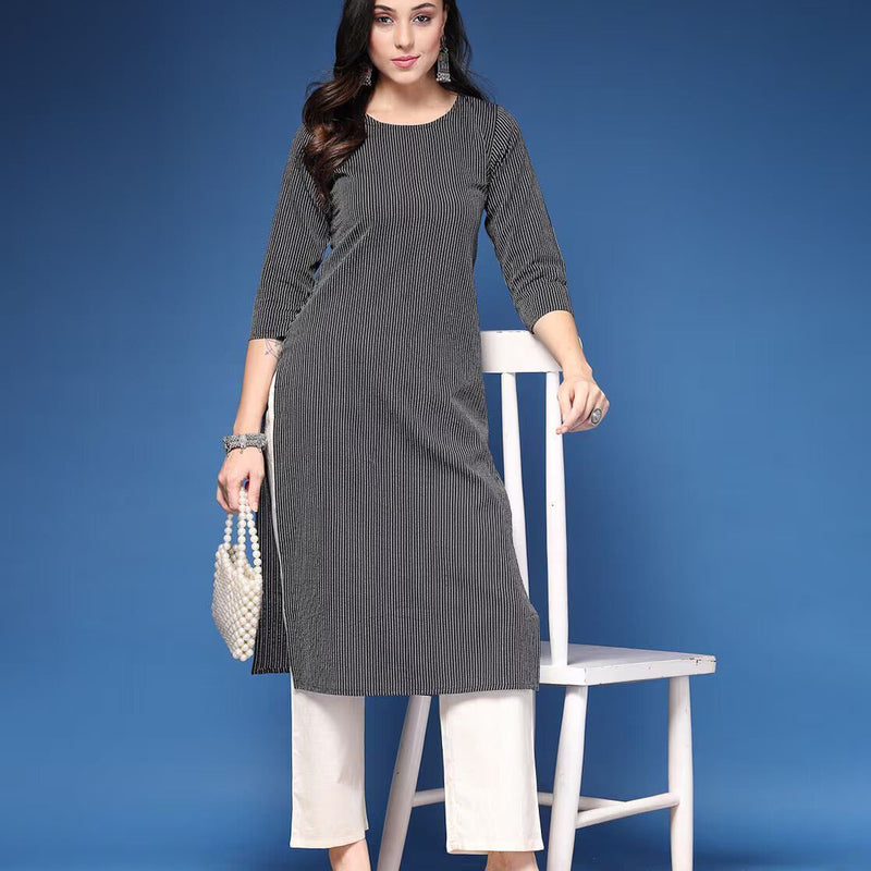 Women Striped Straight Kurta