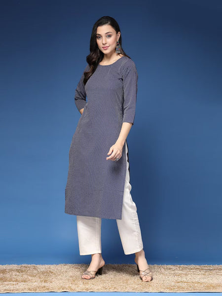 Women Striped Straight Kurta