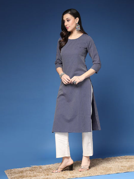 Women Striped Straight Kurta
