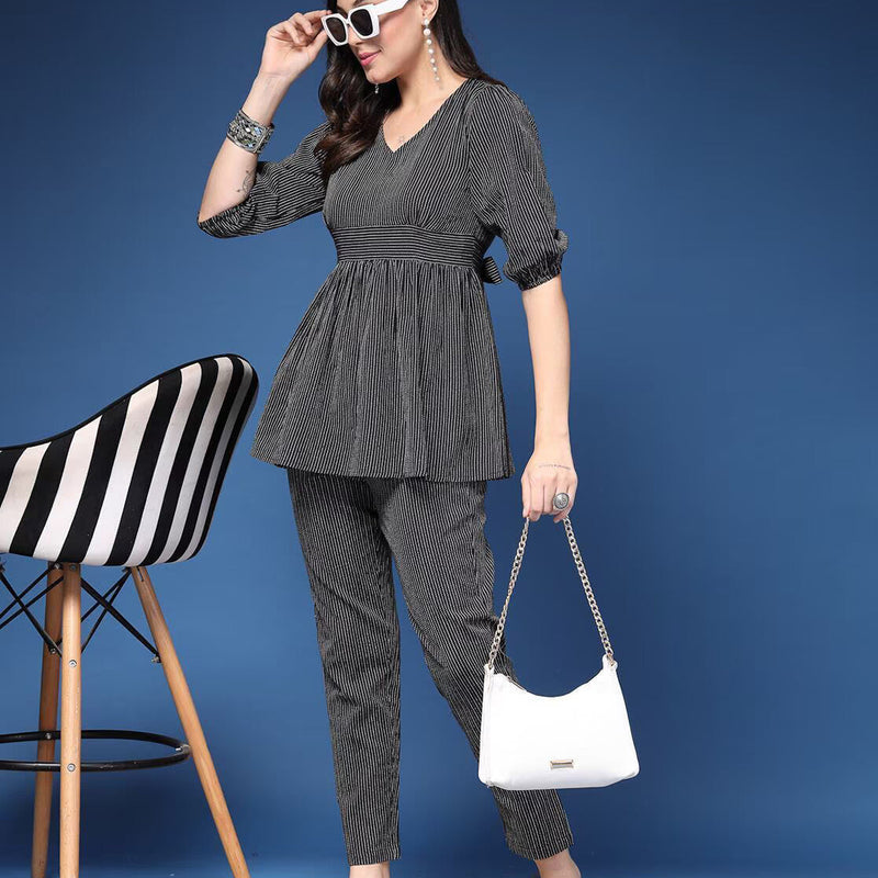 Women Striped 2-Piece Co-Ord Set
