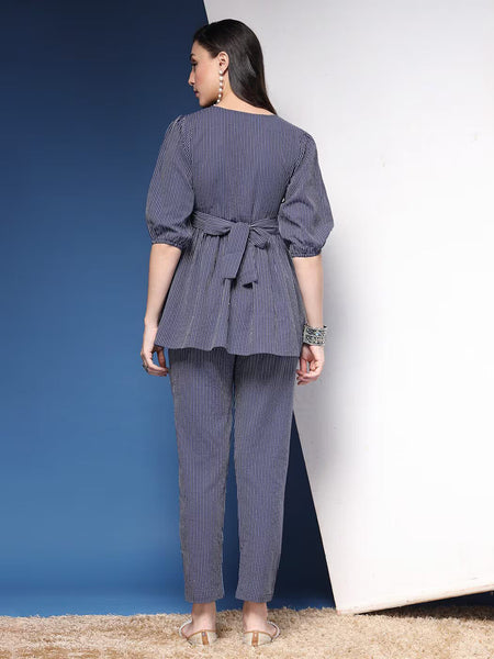 Women Striped 2-Piece Co-Ord Set