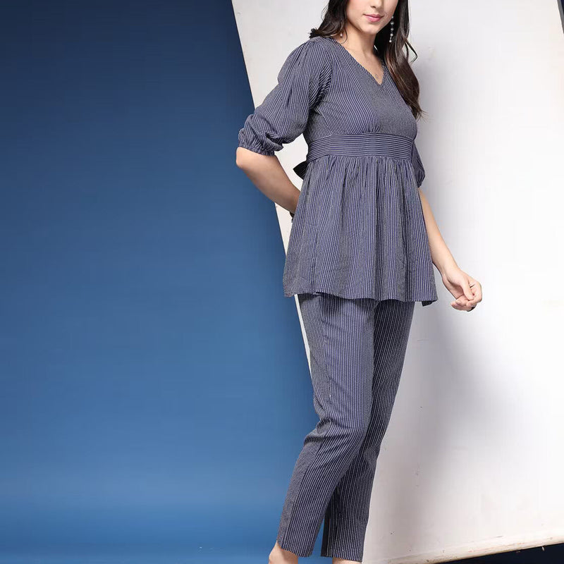 Women Striped 2-Piece Co-Ord Set