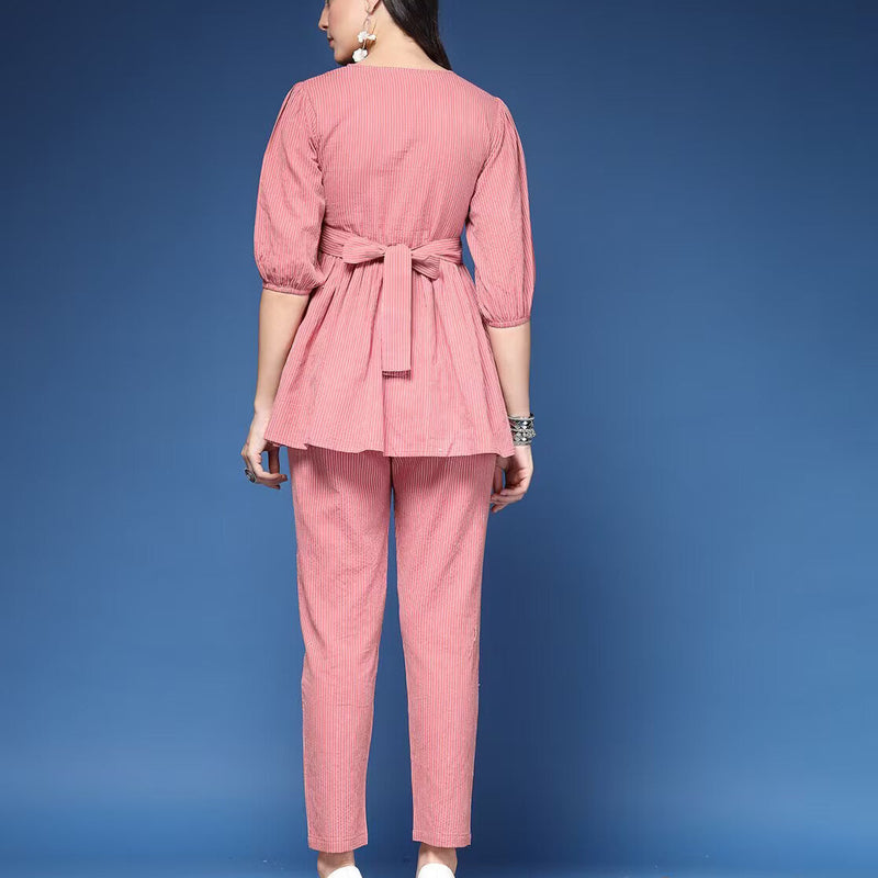 Women Striped 2-Piece Co-Ord Set