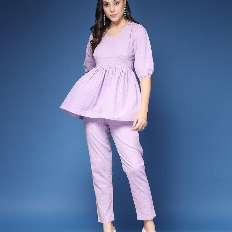 Women Striped 2-Piece Co-Ord Set