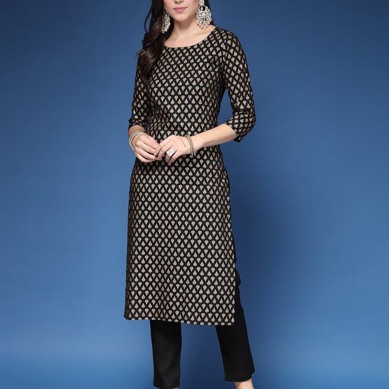 Women Printed Straight Kurta Set with Dupatta