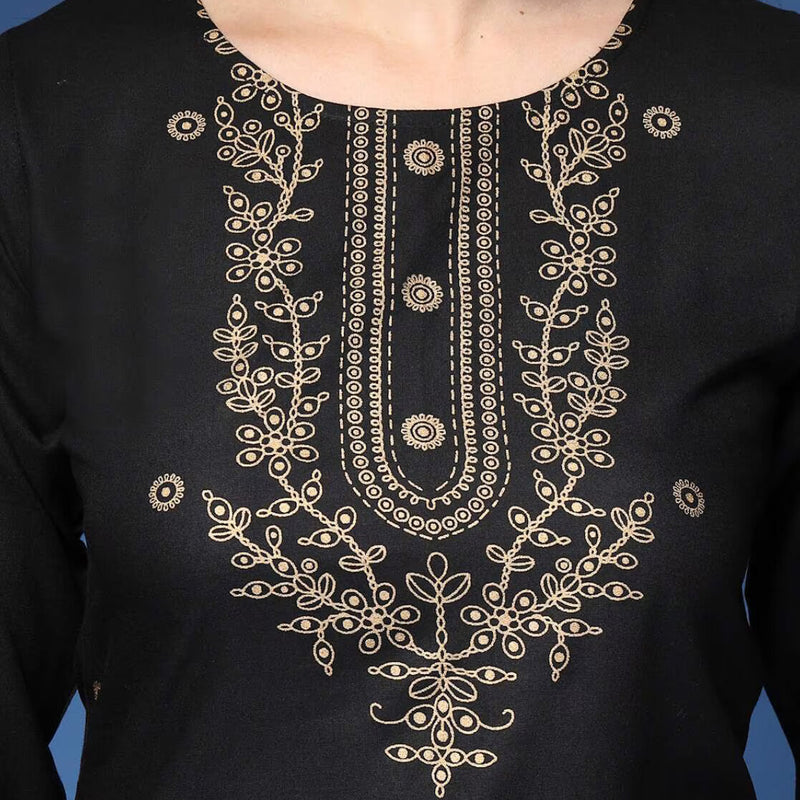 Embroidery Straight Kurta Set