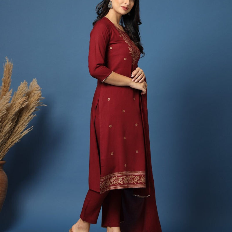 Embroidery Straight Kurta Set