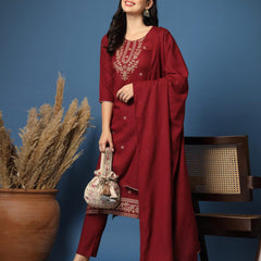 Embroidery Straight Kurta Set