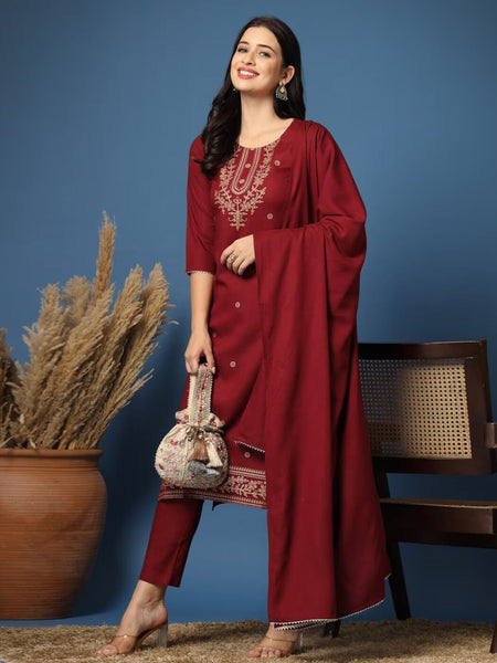Embroidery Straight Kurta Set