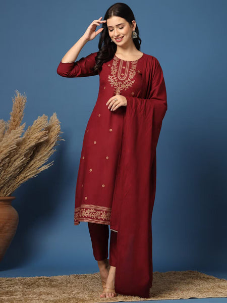 Embroidery Straight Kurta Set