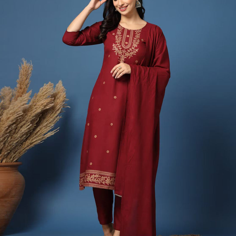 Embroidery Straight Kurta Set