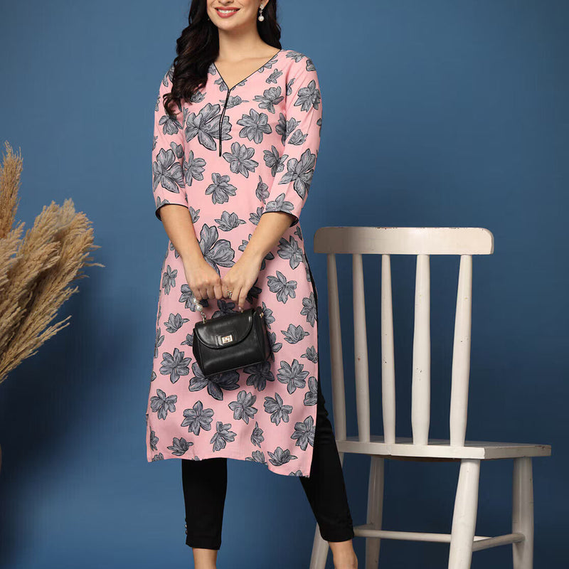 Women Floral Straight Kurta