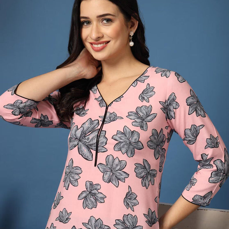 Women Floral Straight Kurta
