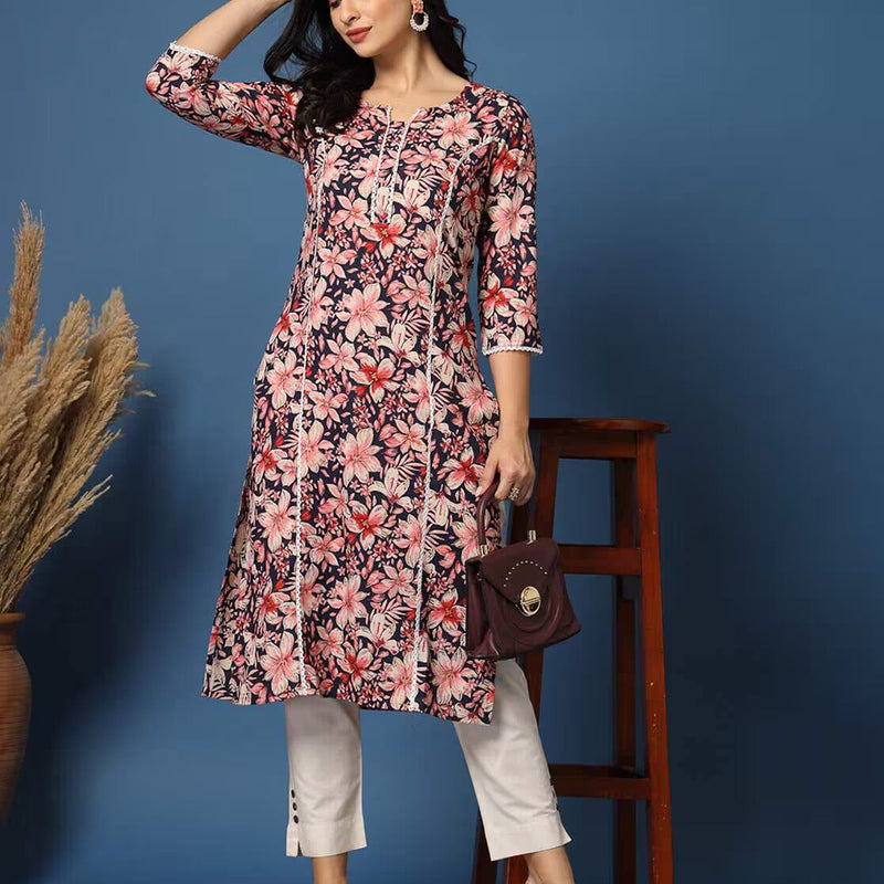 Women Floral Straight Kurta