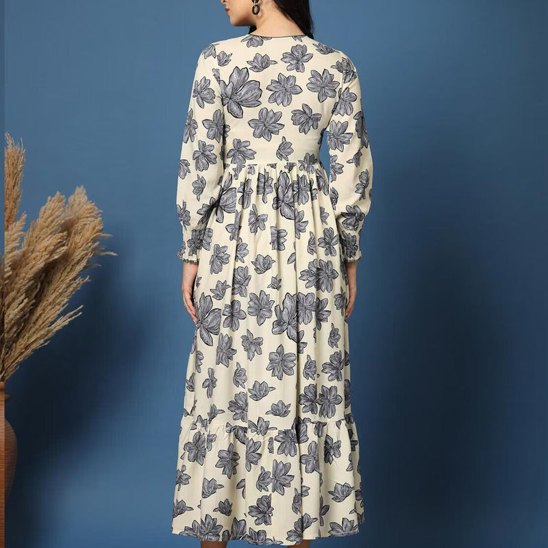 Women Floral Print Fit & Flare Dress