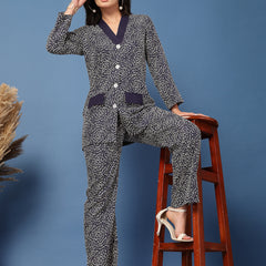 Women V-Neck Nightwear Set