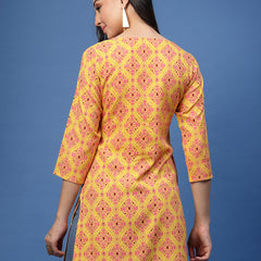New Rayon Ethnic Motifs Printed Short Kurti
