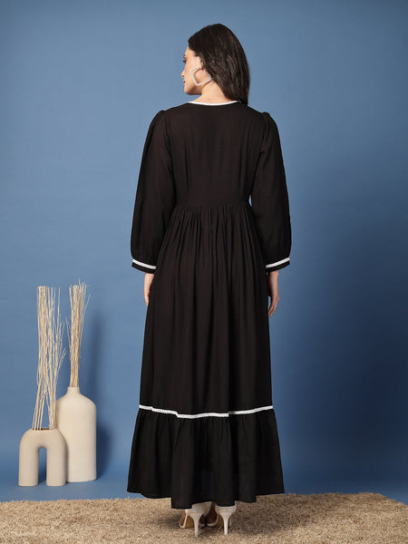 Women V-Neck Fit & Flare Dress