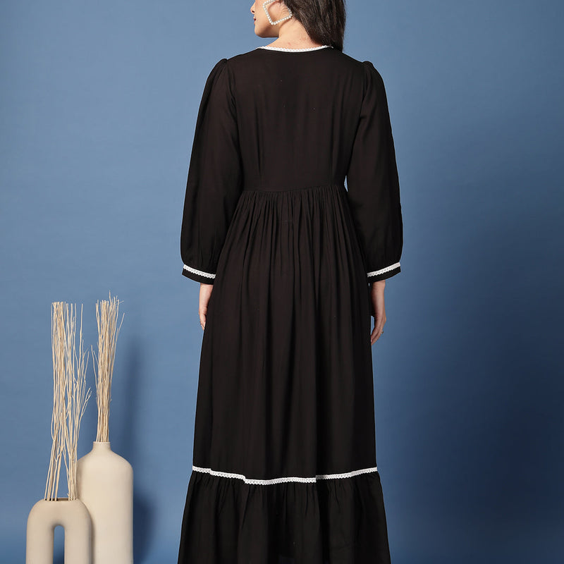 Women V-Neck Fit & Flare Dress