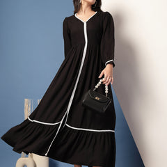 Women V-Neck Fit & Flare Dress